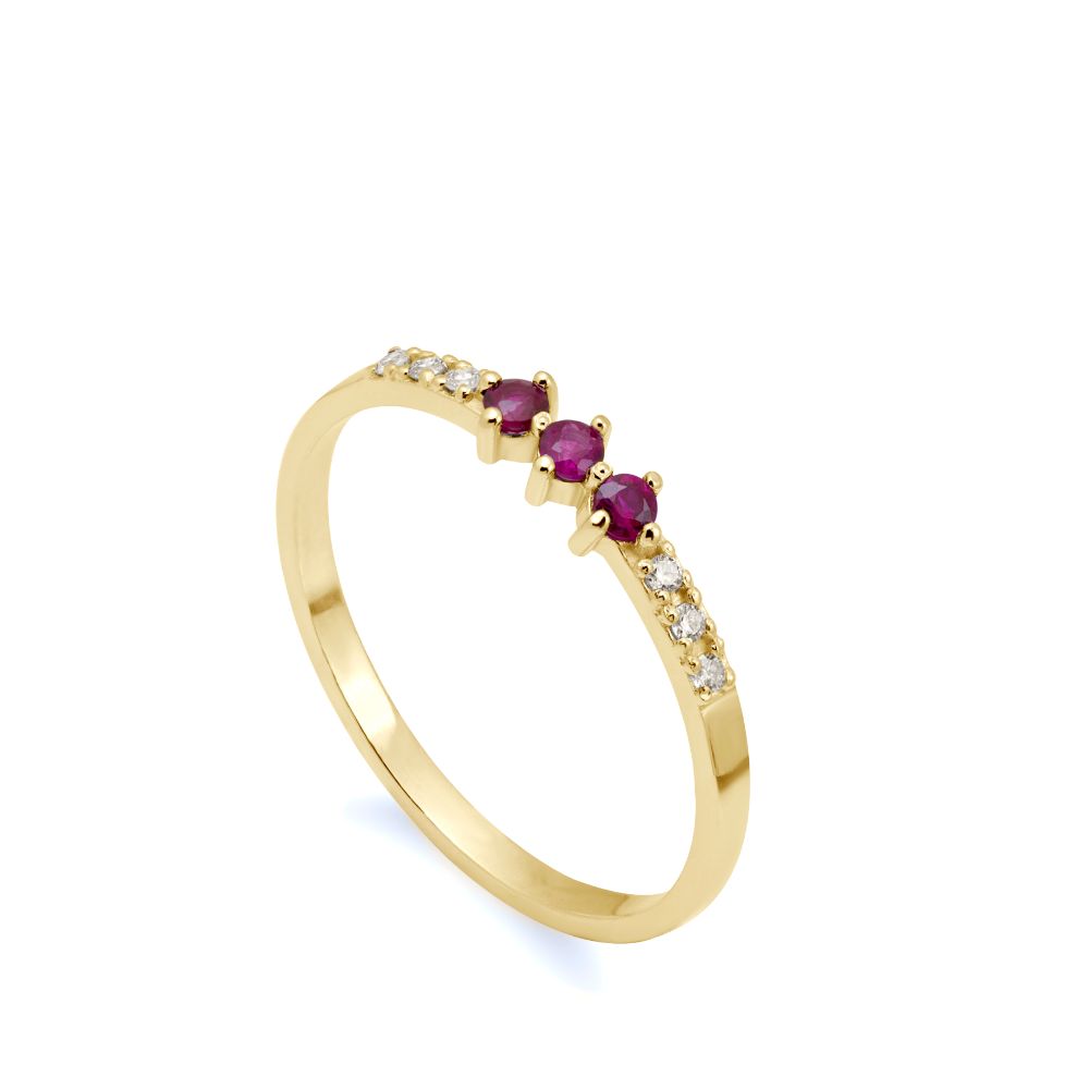 Ring with Rubies and Diamonds 14K Gold