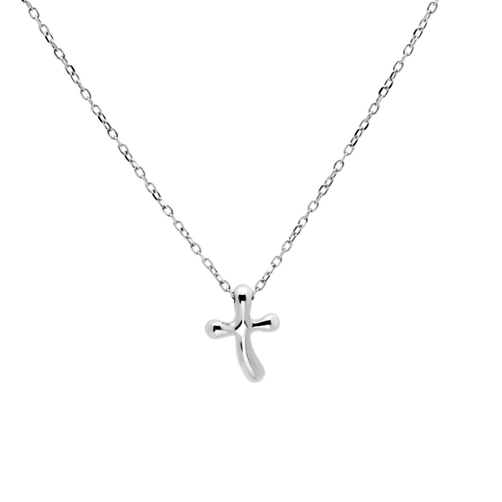 Curvy Cross Necklace 14K Gold