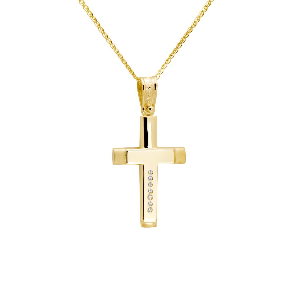 Double-sided Christening Cross with Chain