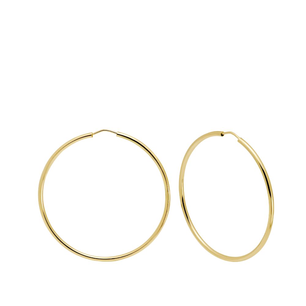 14K Gold Hoop Earrings 35mm