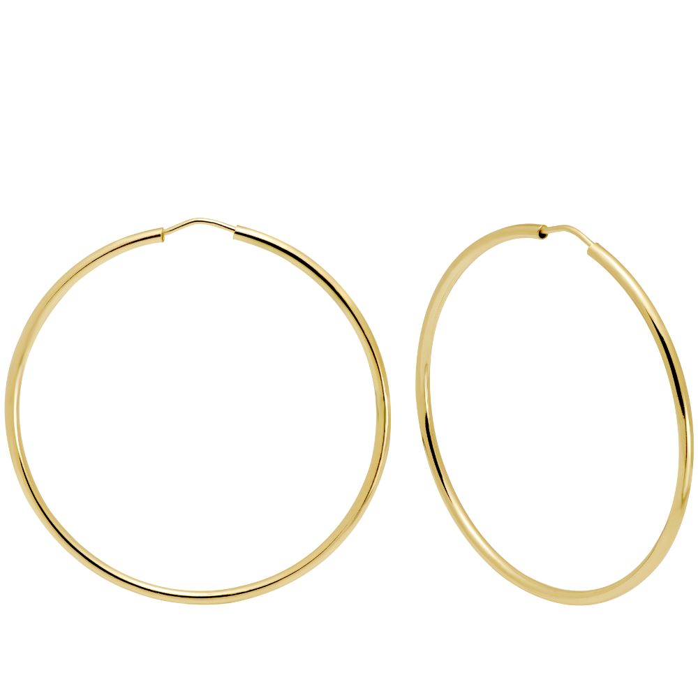14K Gold Hoop Earrings 7.5cm
