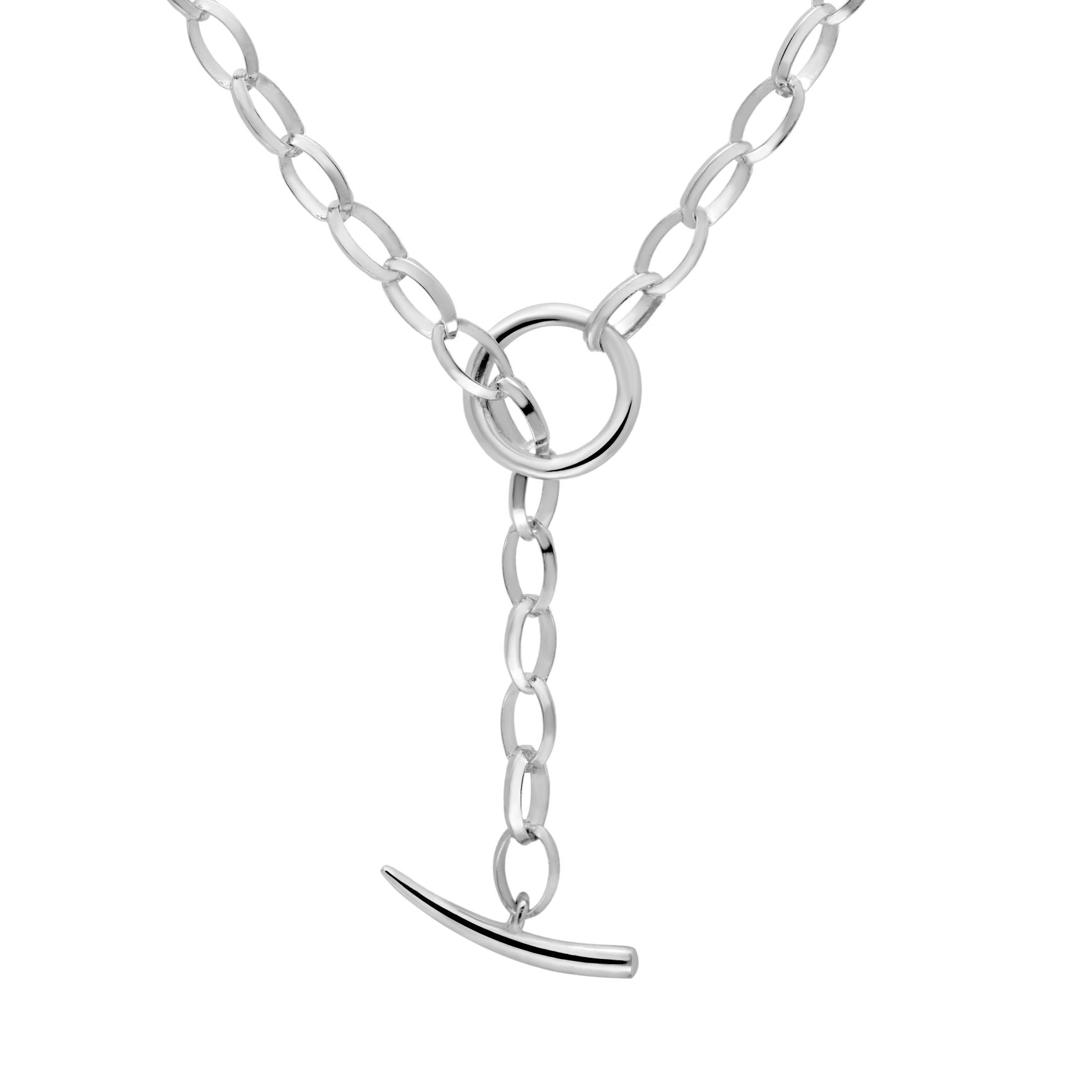 T-bar Chain Necklace Silver 925