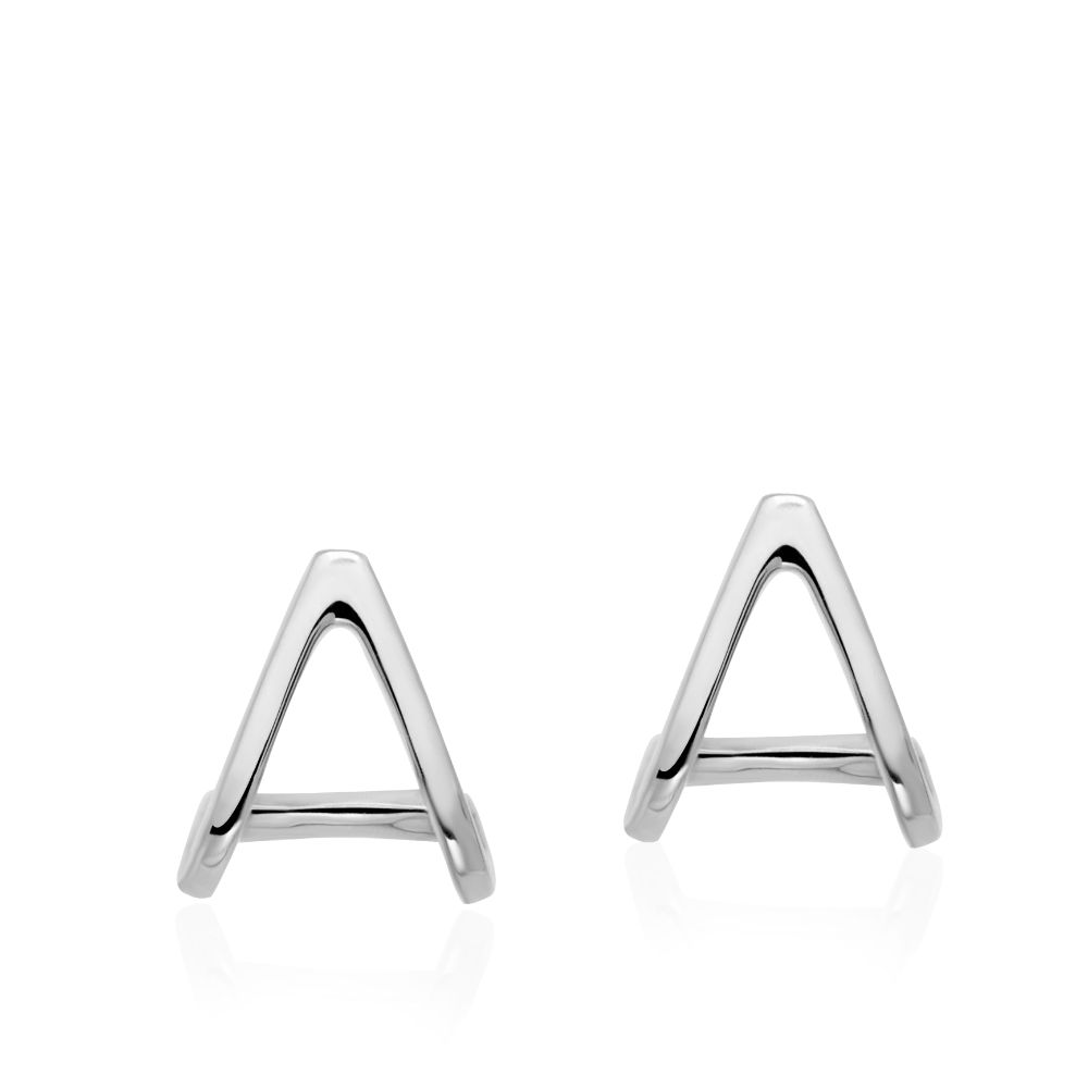 Triangle Stud Earrings 14K Gold, minimal design, ideal gift, in elegant packaging, includes certificate of authenticity.
