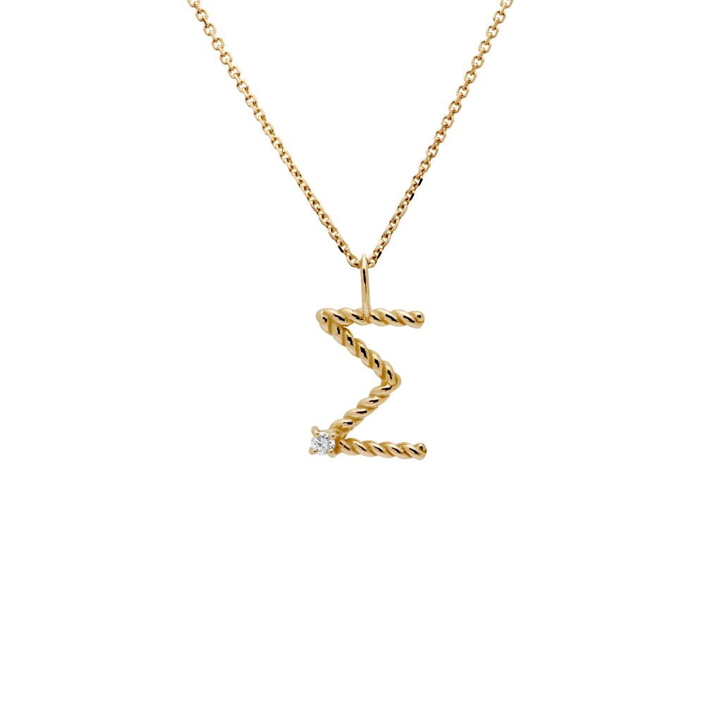 Greek Letter Necklace with Diamond 14K