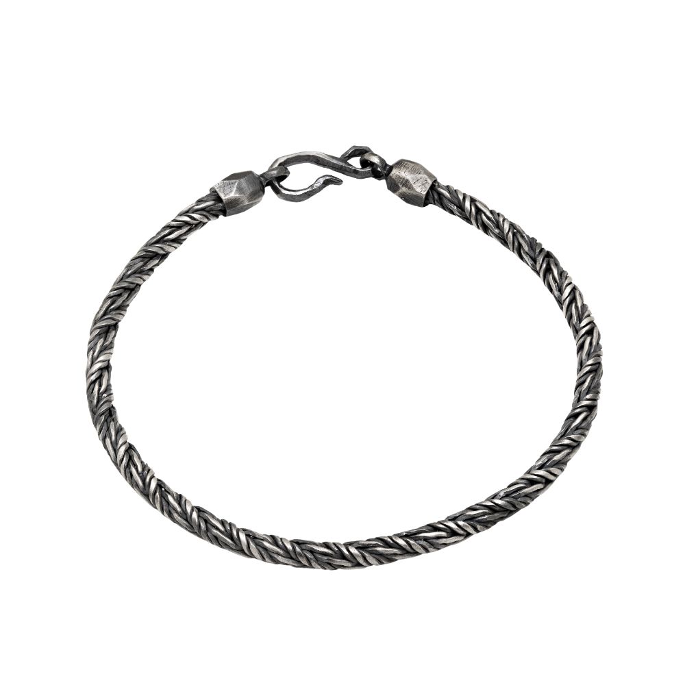 Oxidized Silver Men's Bracelet