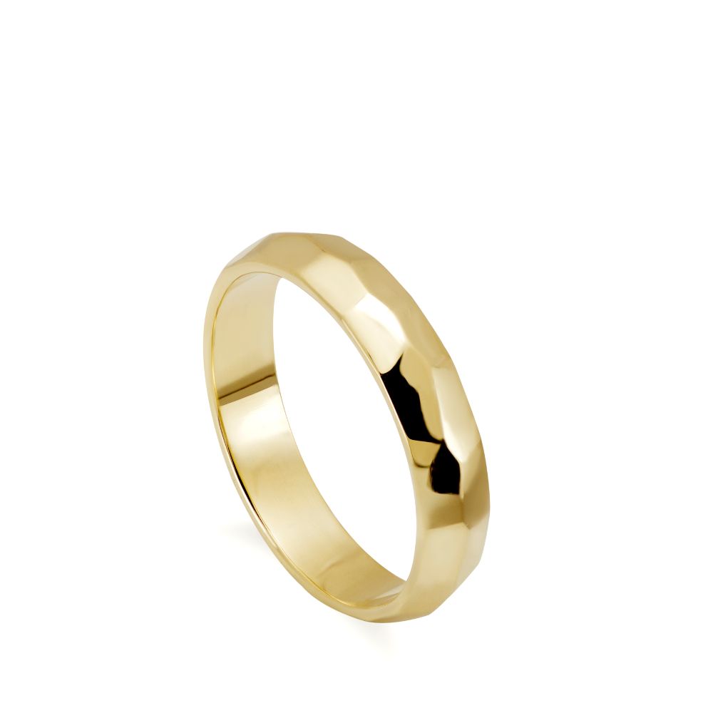 Hammered Gold Wedding Band 14K by Kyklos Jewelry