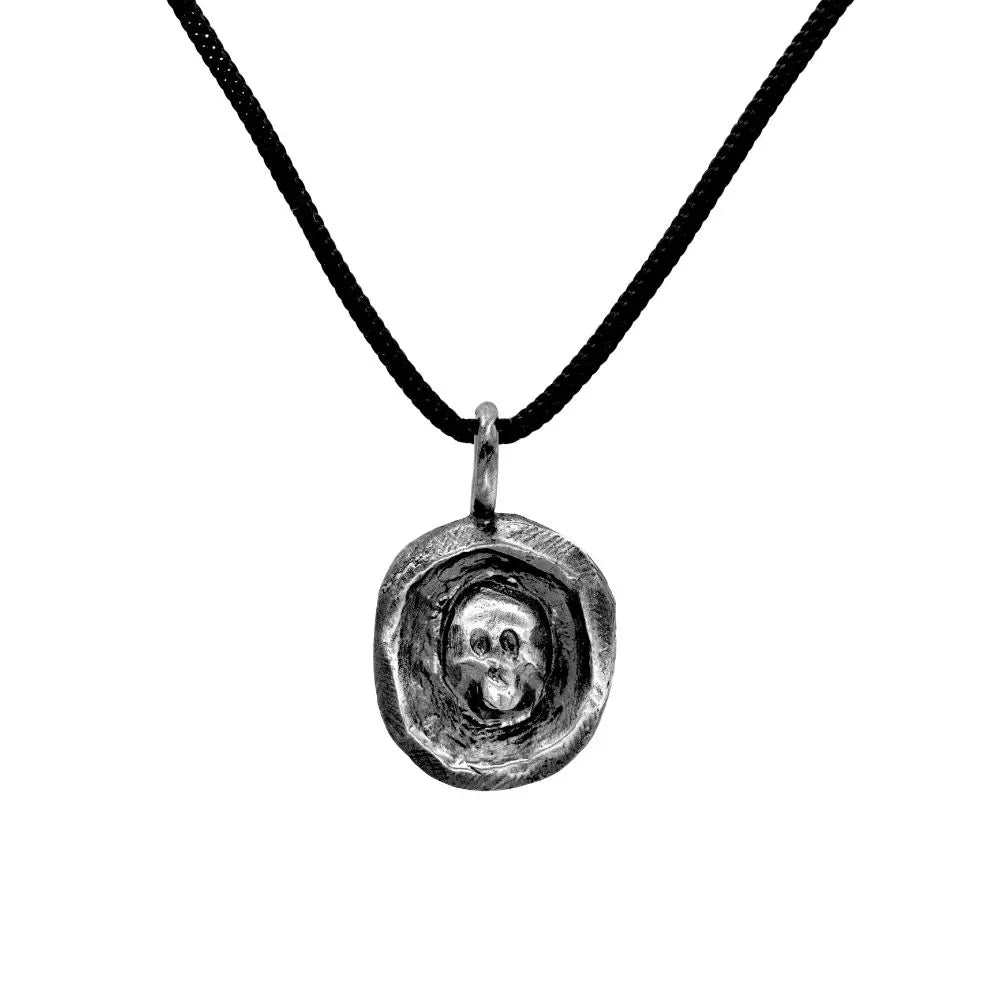 Memento Mori Necklace Oxidized Silver 925