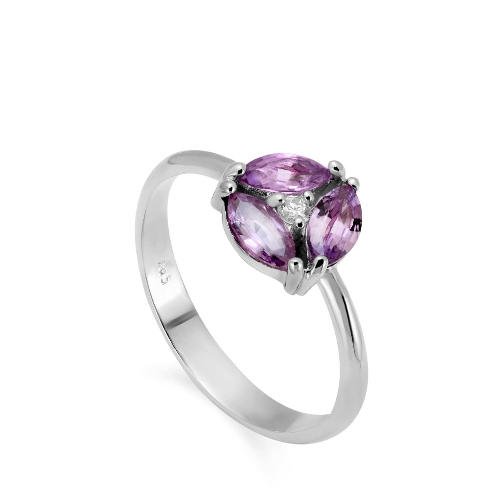 Purple Sapphire Marquise Ring 14K Gold