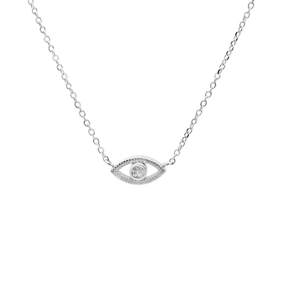 Diamond Eye Necklace 14K White Gold