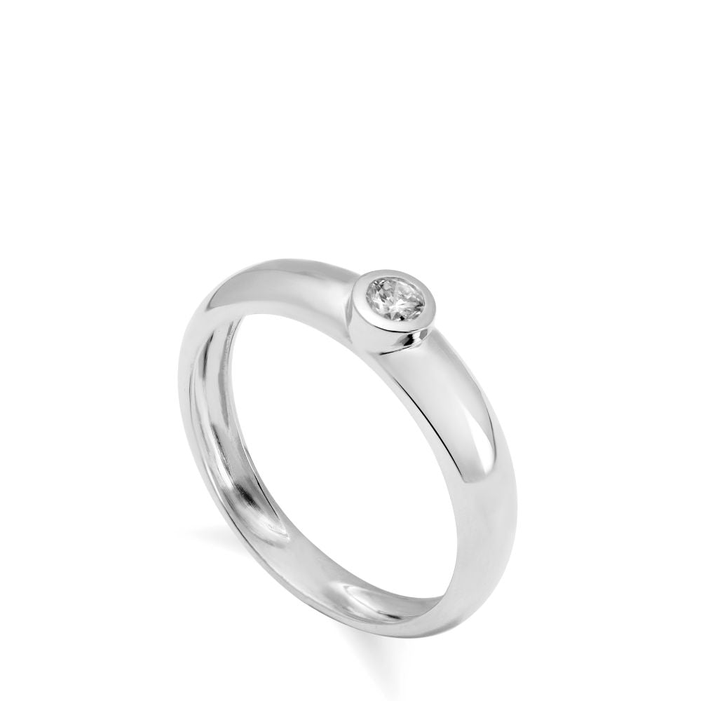 Statement Engagement Ring Diamond 14K White Gold