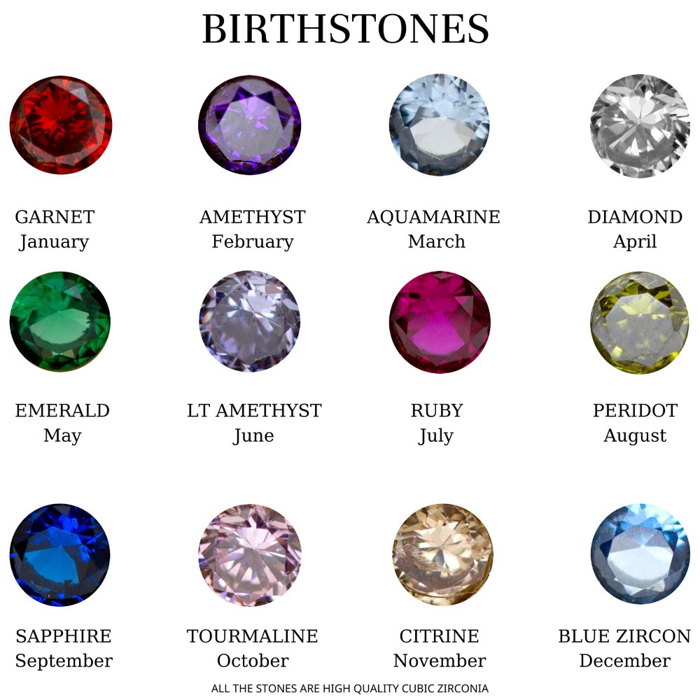 Birthstone Personalized Necklace Silver 925