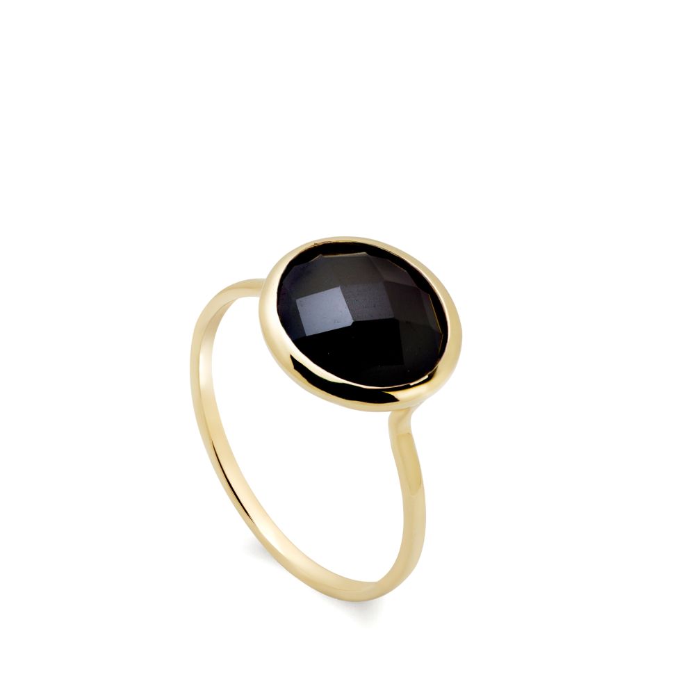 Black Onyx Ring 10mm in 14K Gold