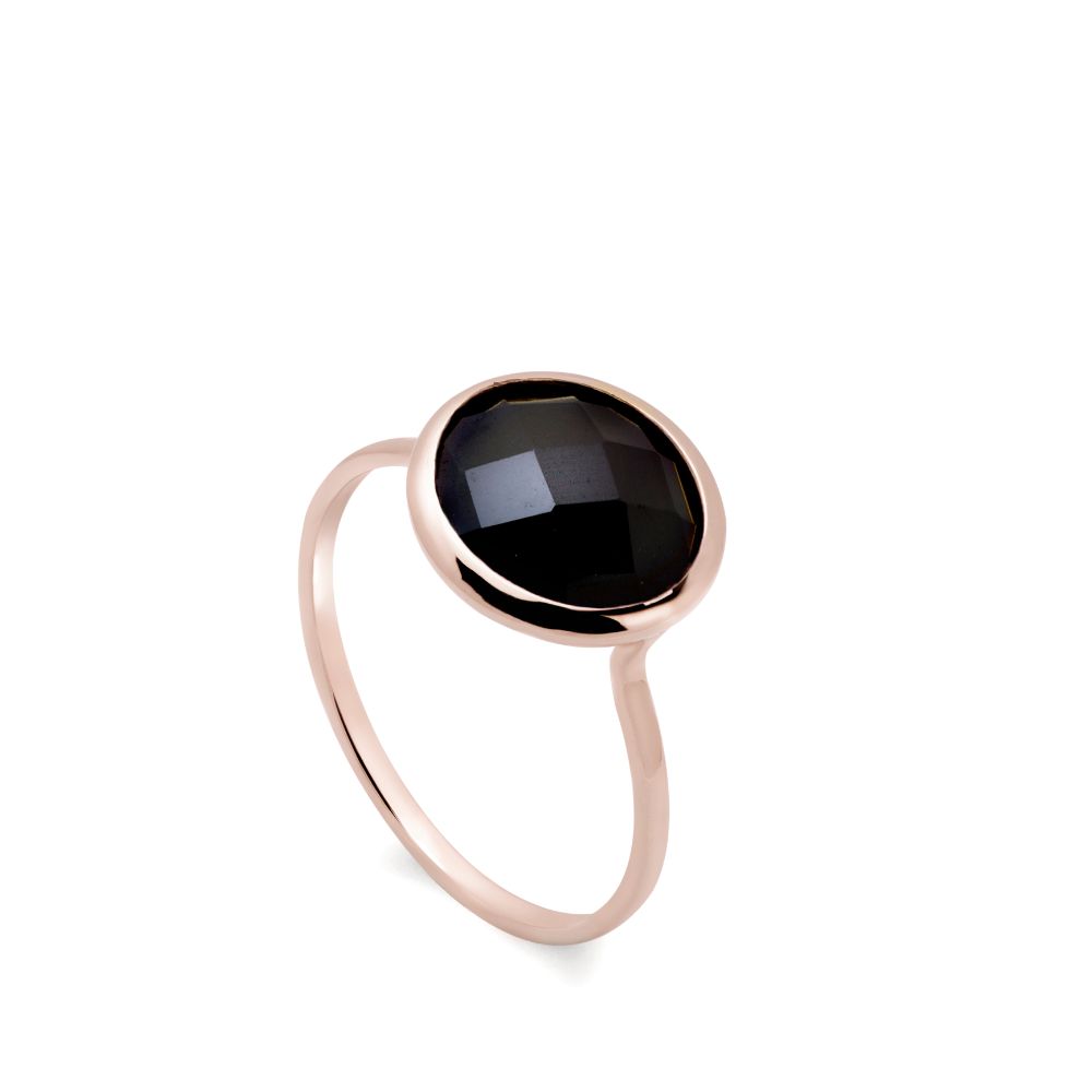 Black Onyx Ring 10mm in 14K Gold