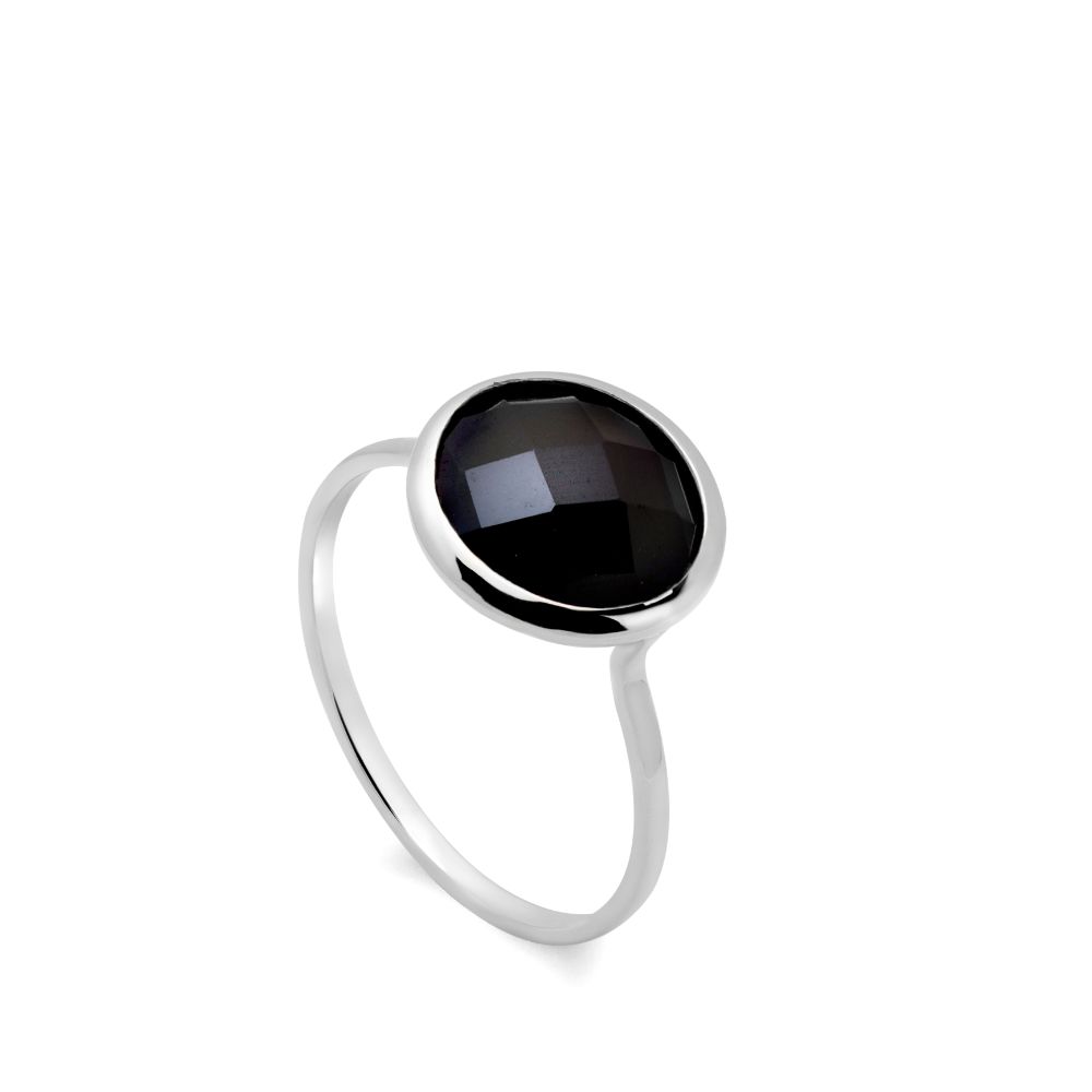 Black Onyx Ring 10mm in 14K Gold
