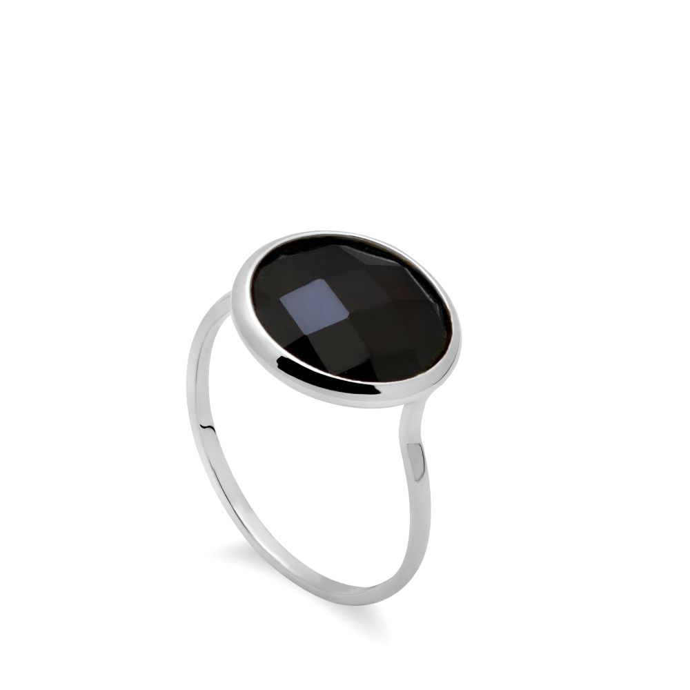 Black Onyx Ring 12mm in 14K Gold