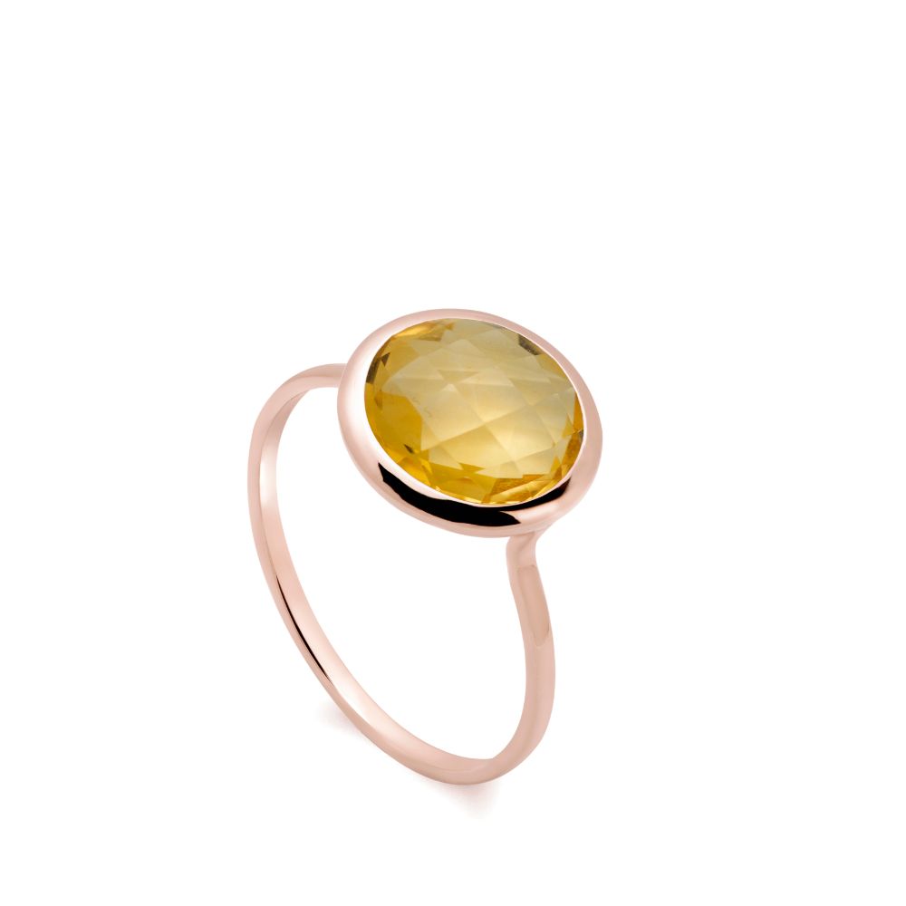 Citrine Ring 10mm in 14K Gold