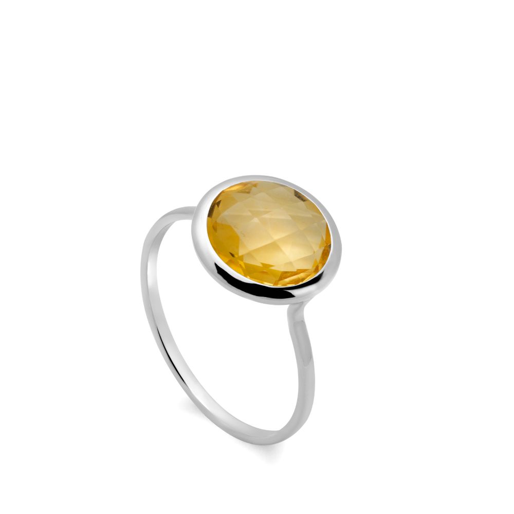 Citrine Ring 10mm in 14K Gold
