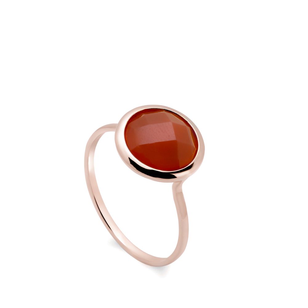 Orange Moonstone Ring 10mm in 14K Gold