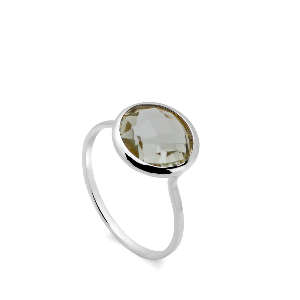 Green Amethyst Ring 10mm in 14K Gold
