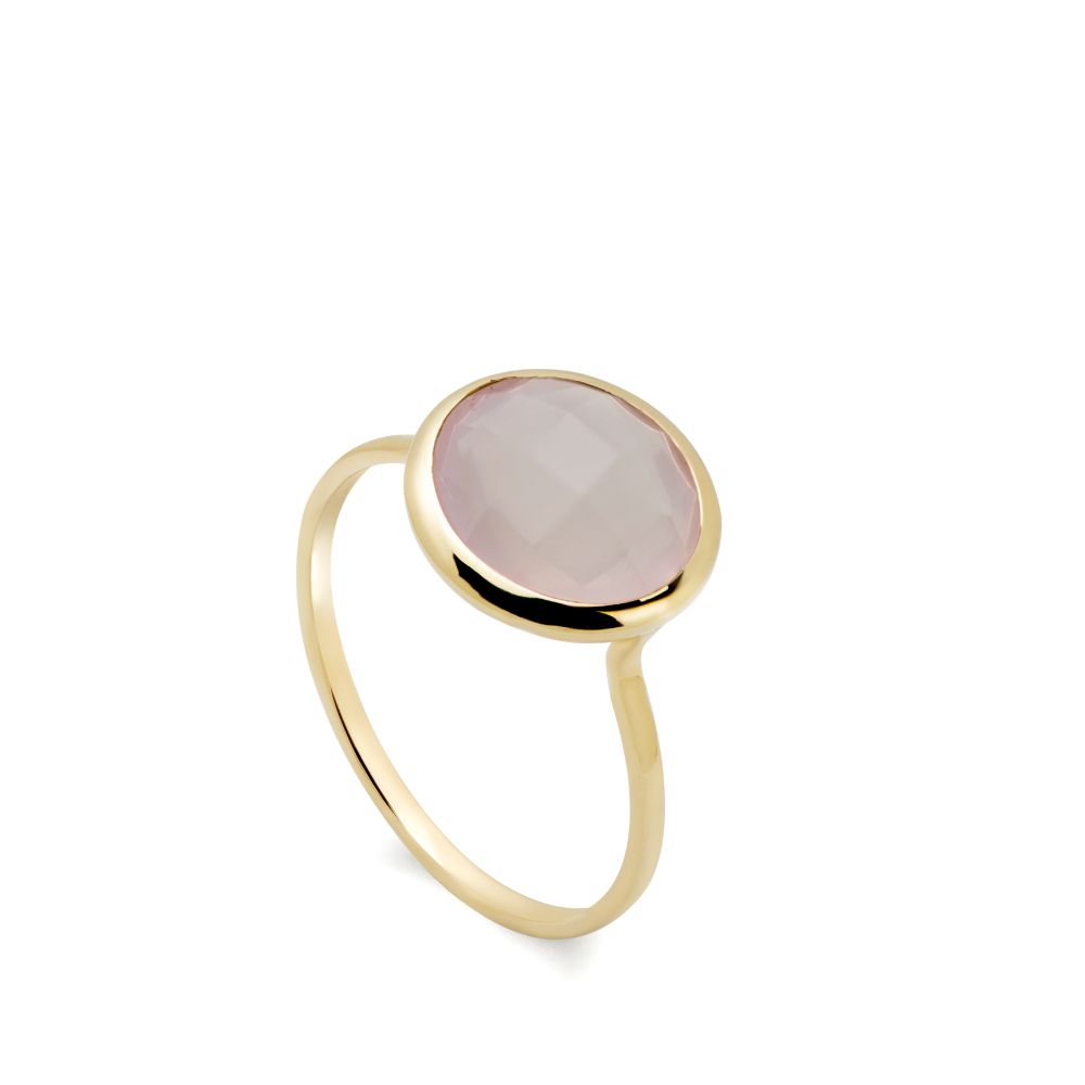Rose Quartz Ring 10mm in 14K Gold