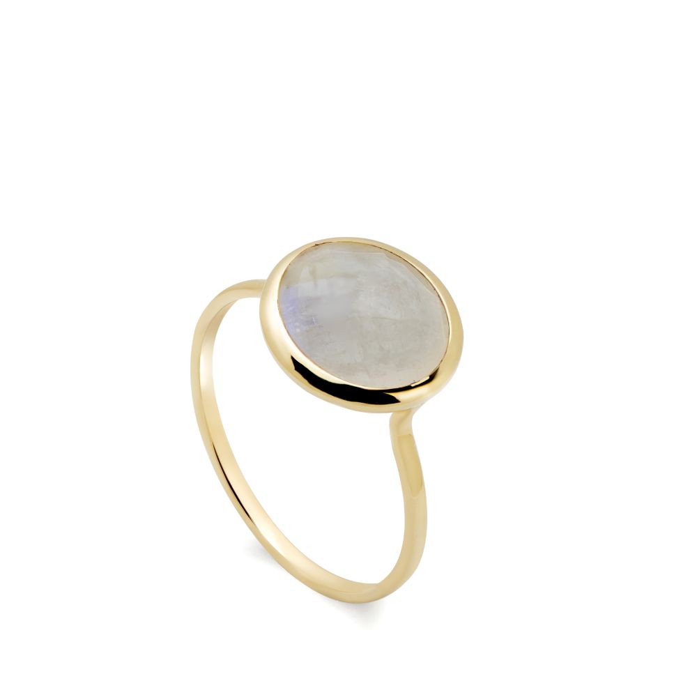 Moonstone Ring 10mm in 14K Gold