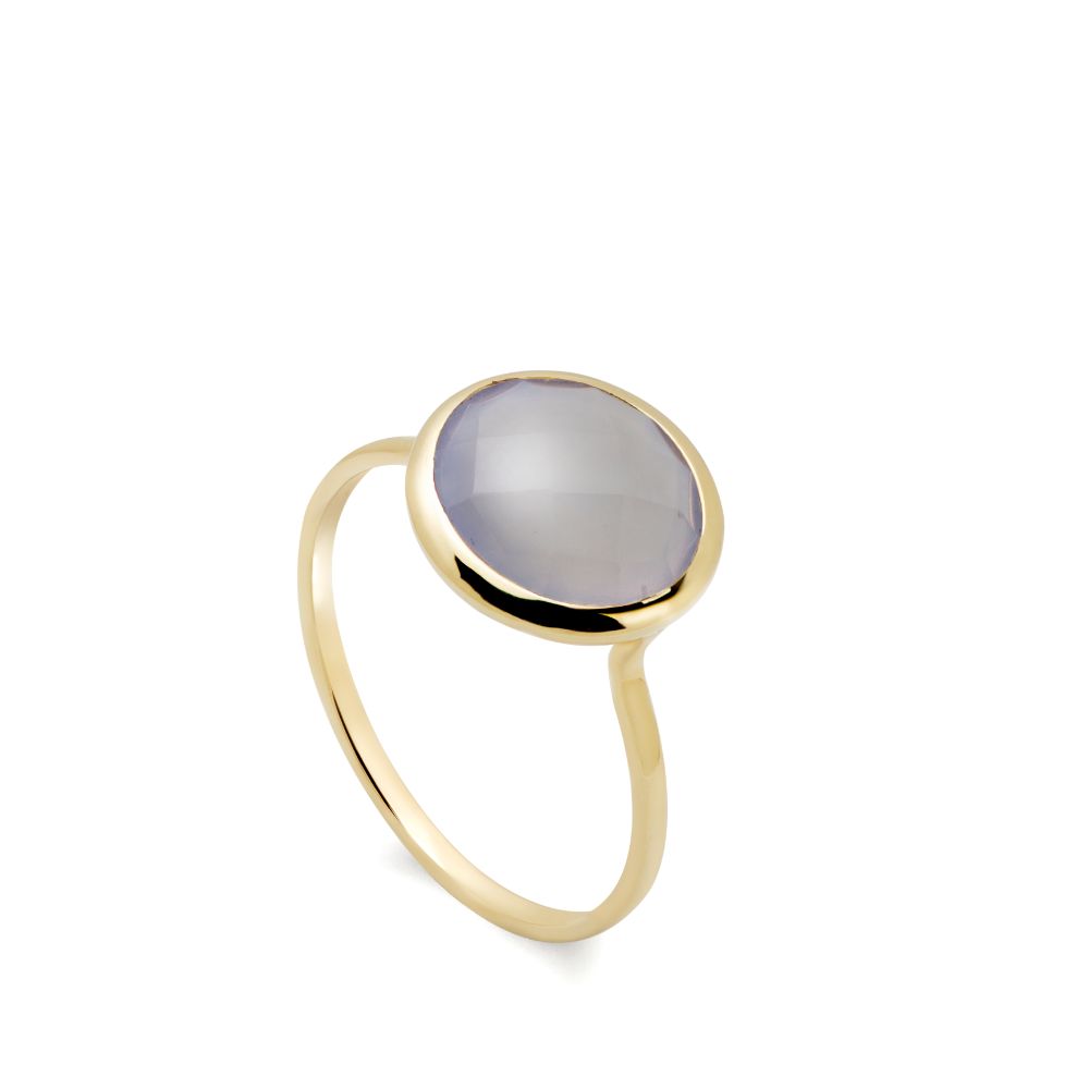 Chalcedony Ring 10mm in 14K Gold