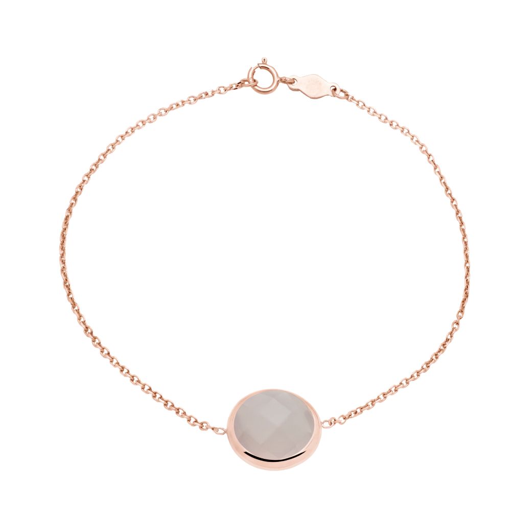 14K Rose Gold Bracelet with 10mm Rose Quartz