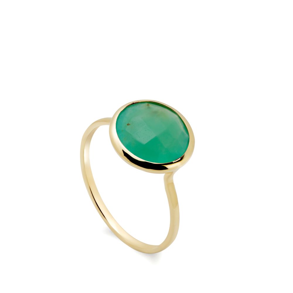 Chrysoprase Ring 10mm in 14K Gold