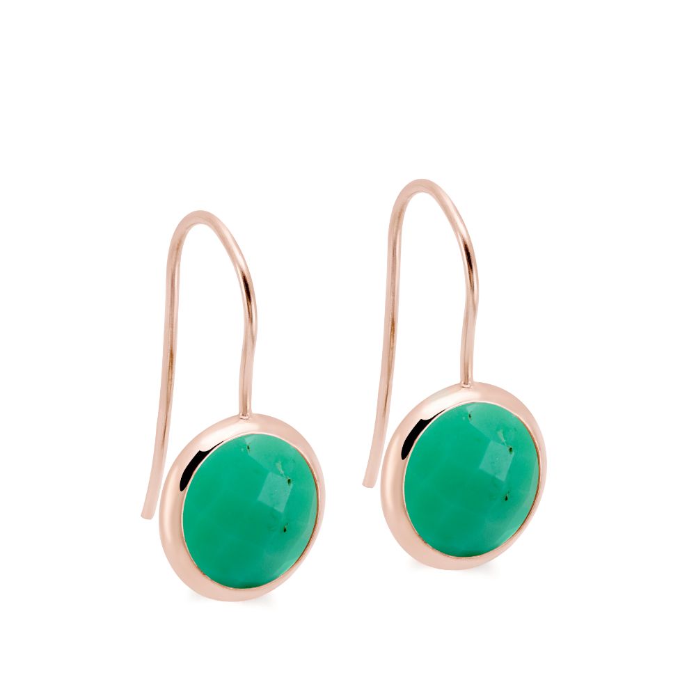 Chrysoprase Earrings 10mm 14K Gold