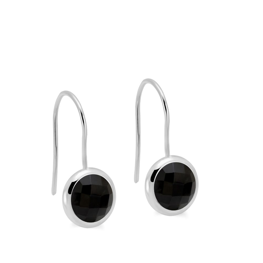 Black Onyx Earrings 8mm 14K Gold