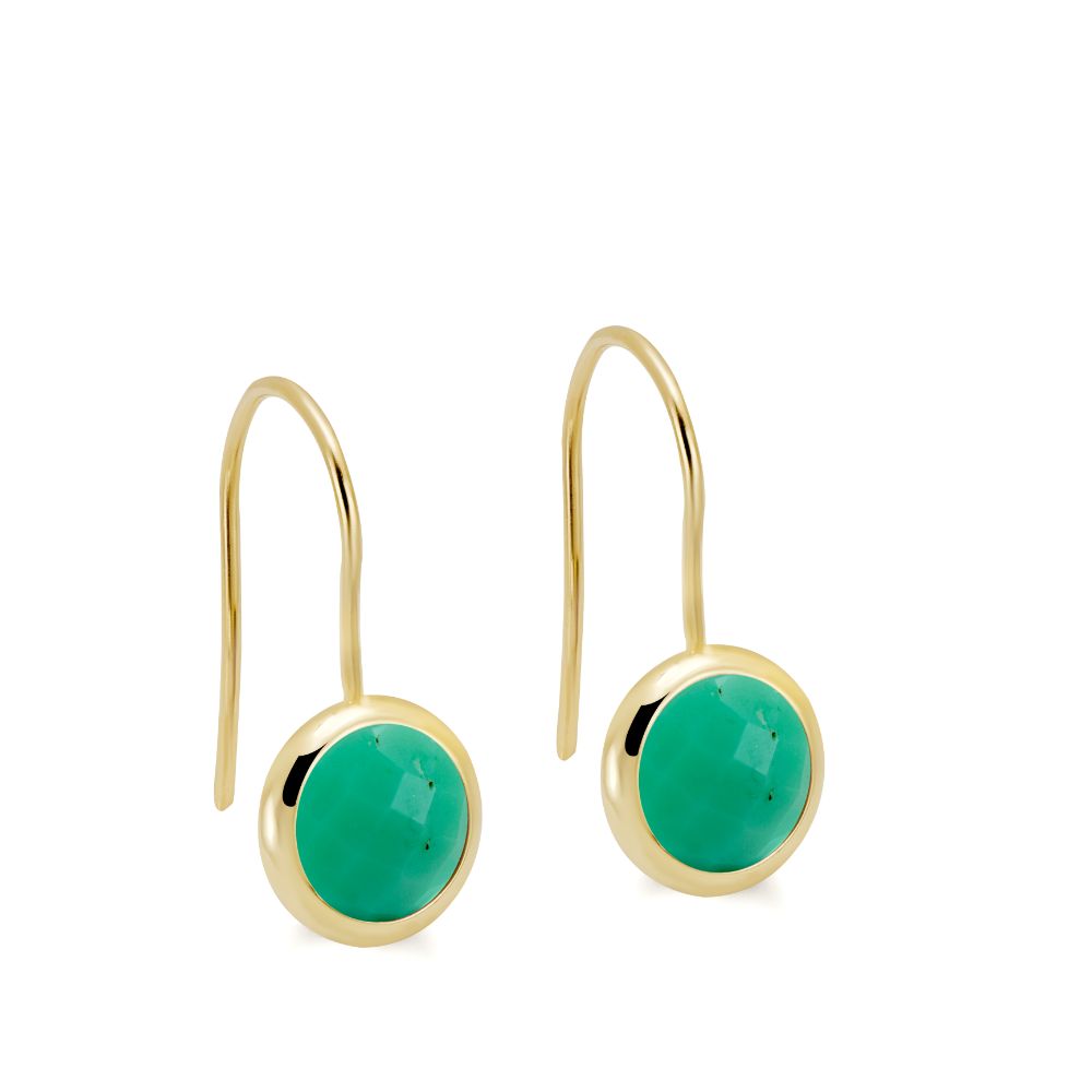 Chrysoprase Earrings 8mm14K Gold Kyklos Jewelry