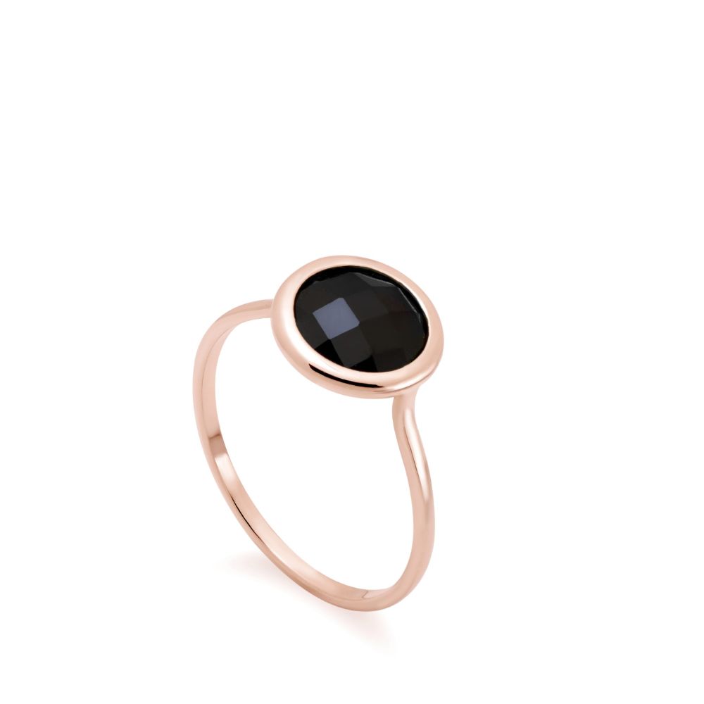 Black Onyx Ring 8mm in 14K Gold