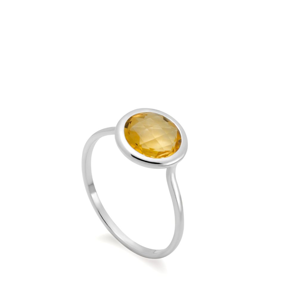 Citrine Ring 8mm in 14K Gold