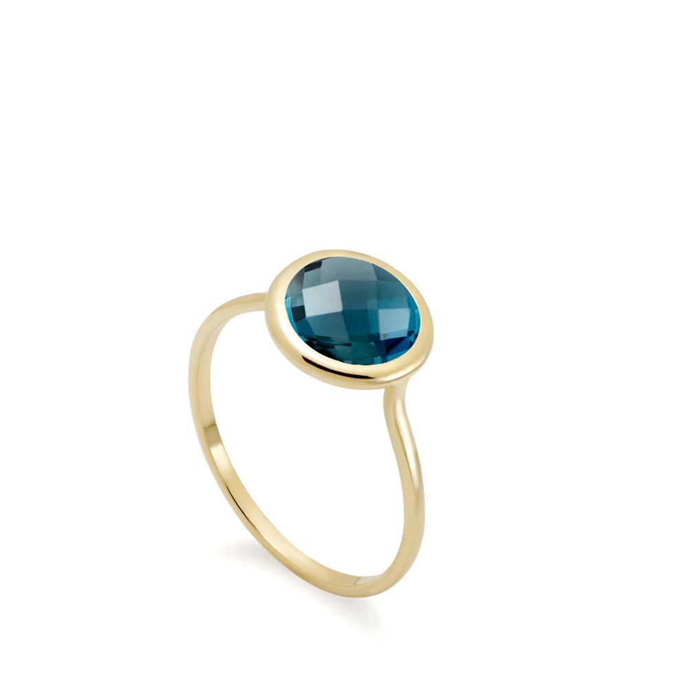 London Topaz Ring 8mm in 14K Gold
