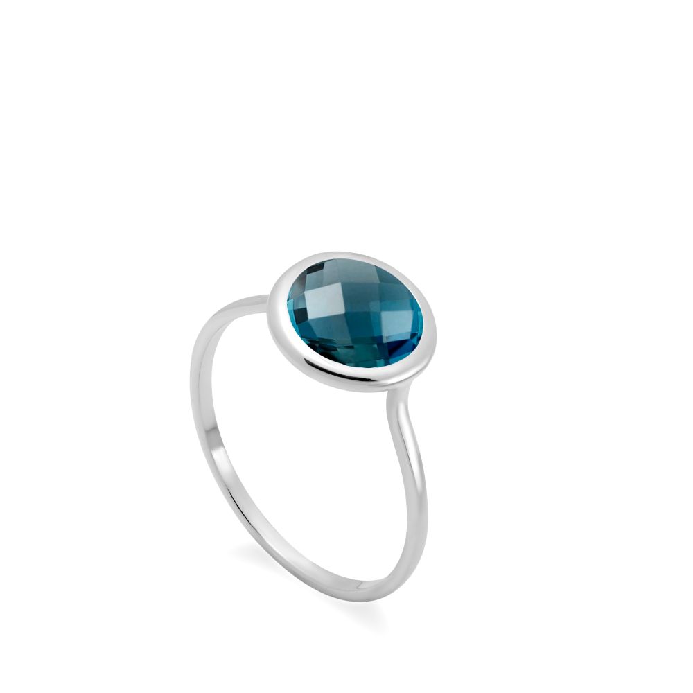 London Topaz Ring 8mm in 14K Gold