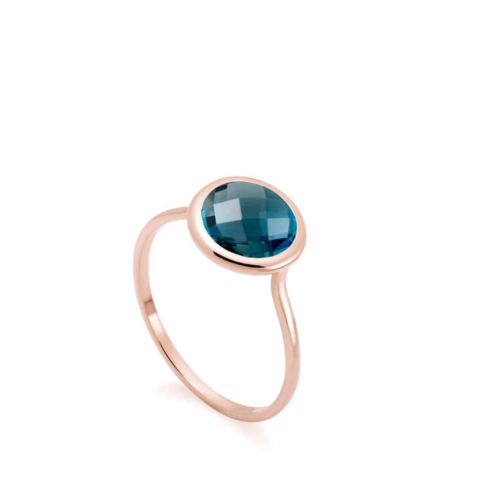 London Topaz Ring 8mm in 14K Gold