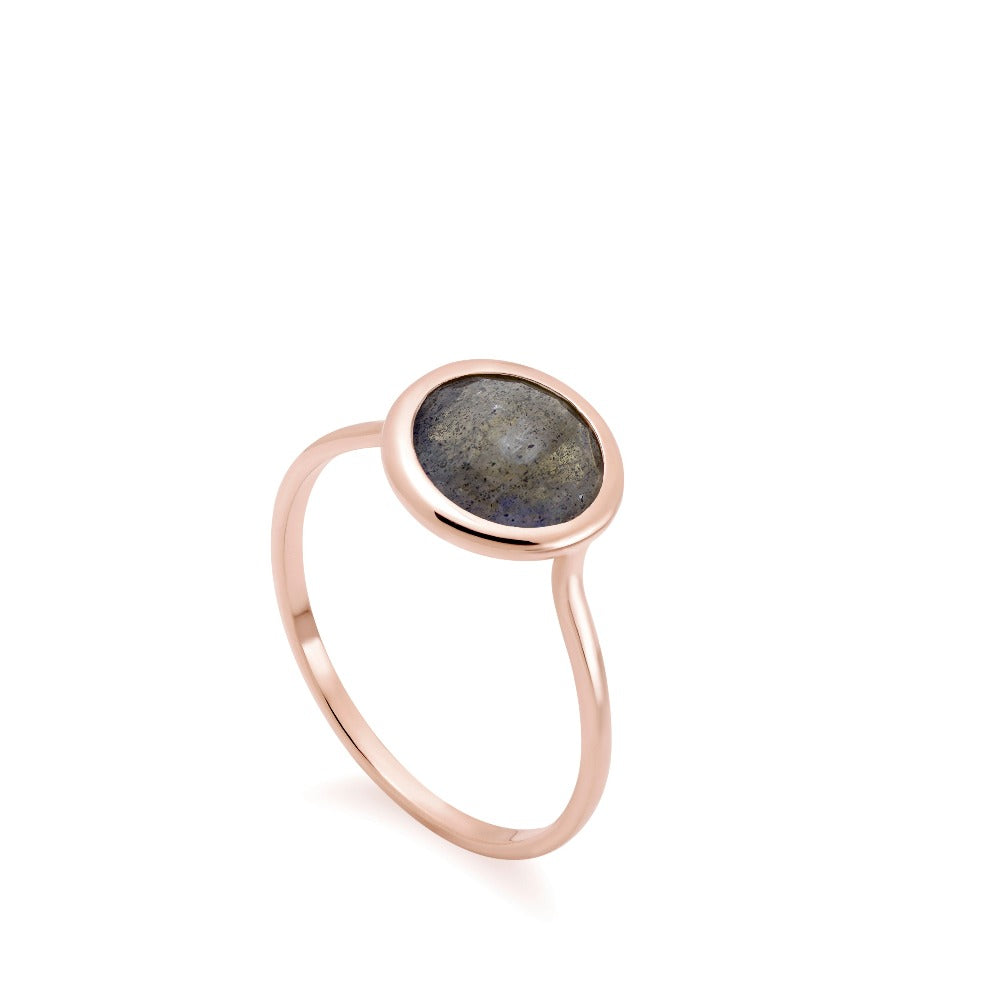Labradorite Ring 8mm in 14K Gold