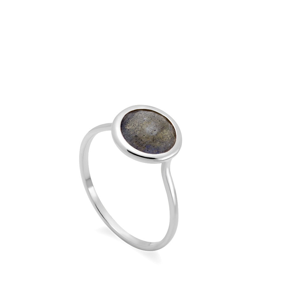 Labradorite Ring 8mm in 14K Gold