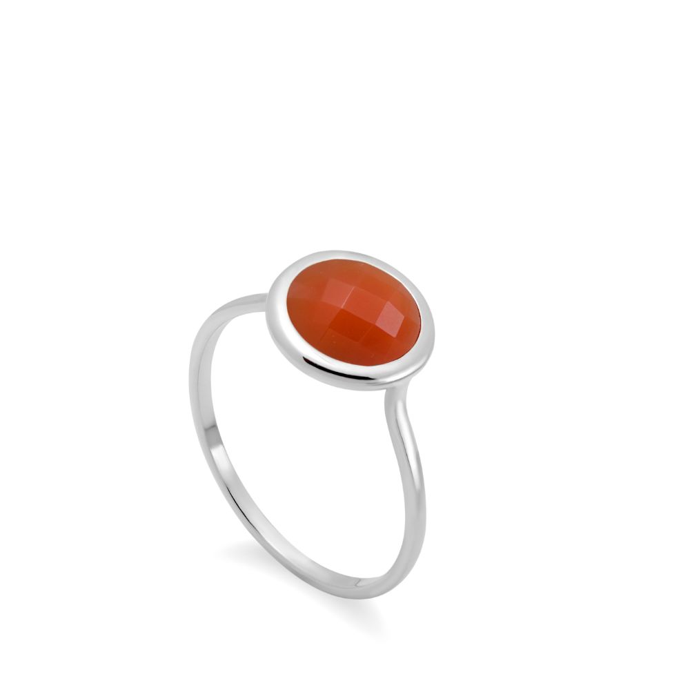 Orange Moonstone Ring 8mm in 14K Gold