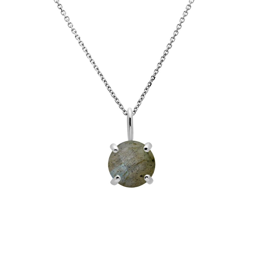 14K White Gold Necklace with Labradorite