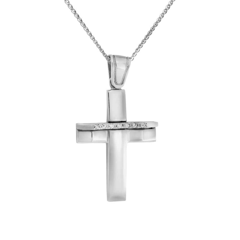 Baptism 14K Cross with Chain for Girl Kyklos