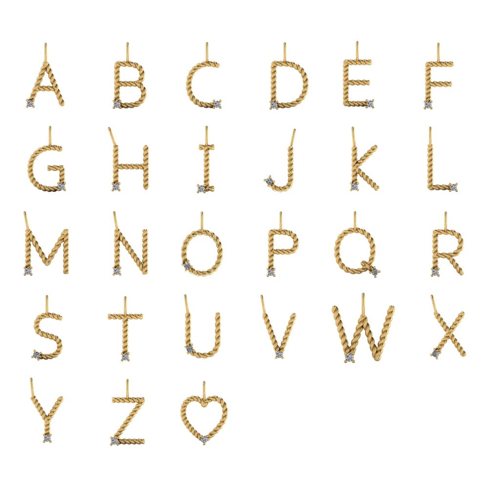 Diamond Initial Necklace 14K Gold