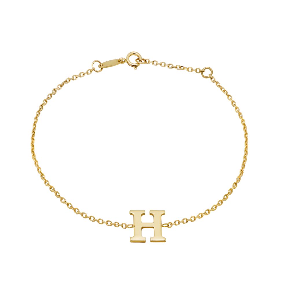 14K Gold Initial Bracelet Personalized
