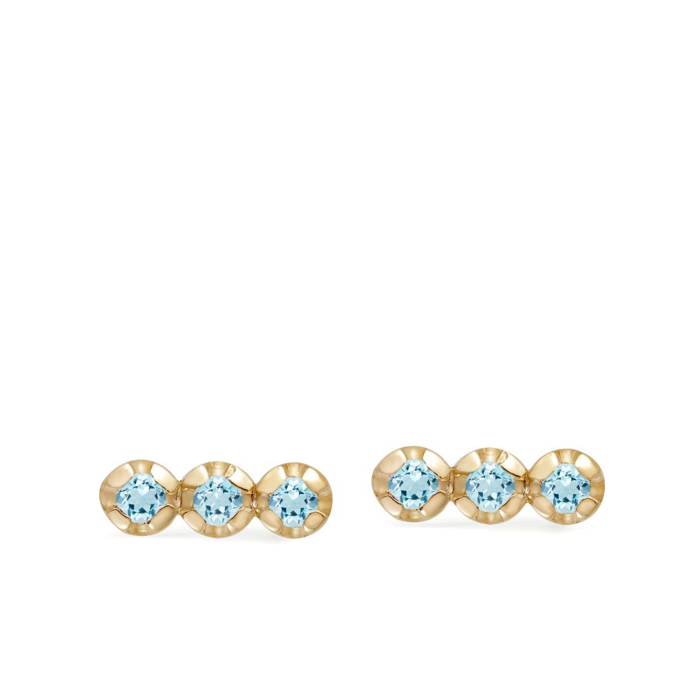 Σκουλαρίκια Sky Blue Topaz Χρυσά 14Κ