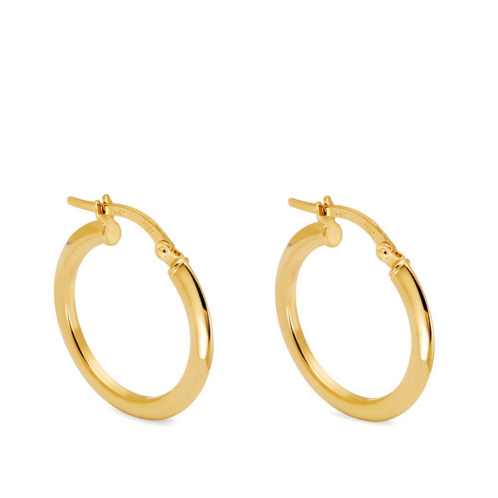 14K Gold Medium Thin Hoops for Women