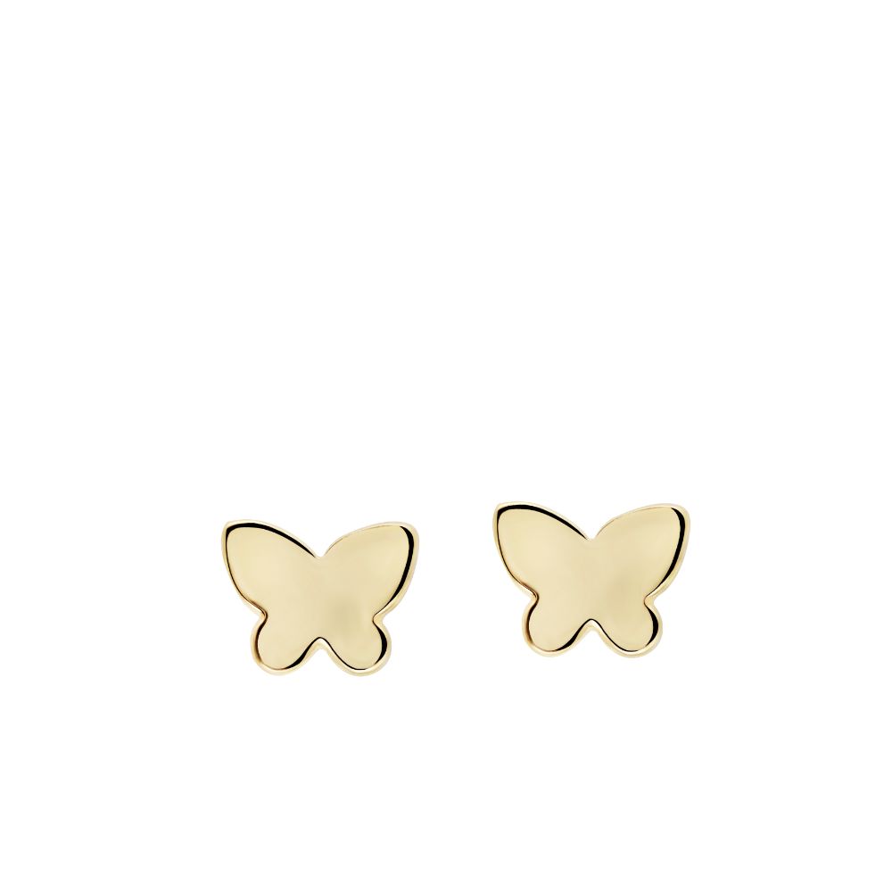 Butterfly Stud Earrings 14K Gold