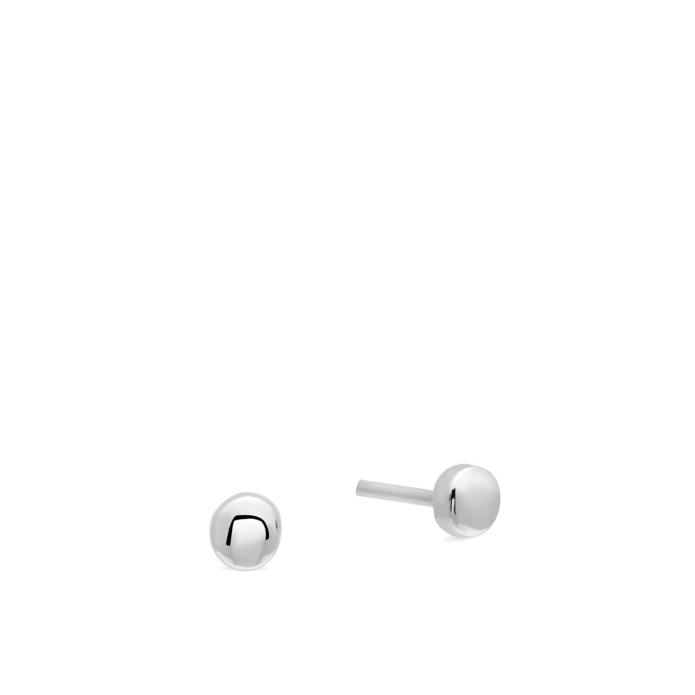 Dot Stud Earrings 14K White Gold
