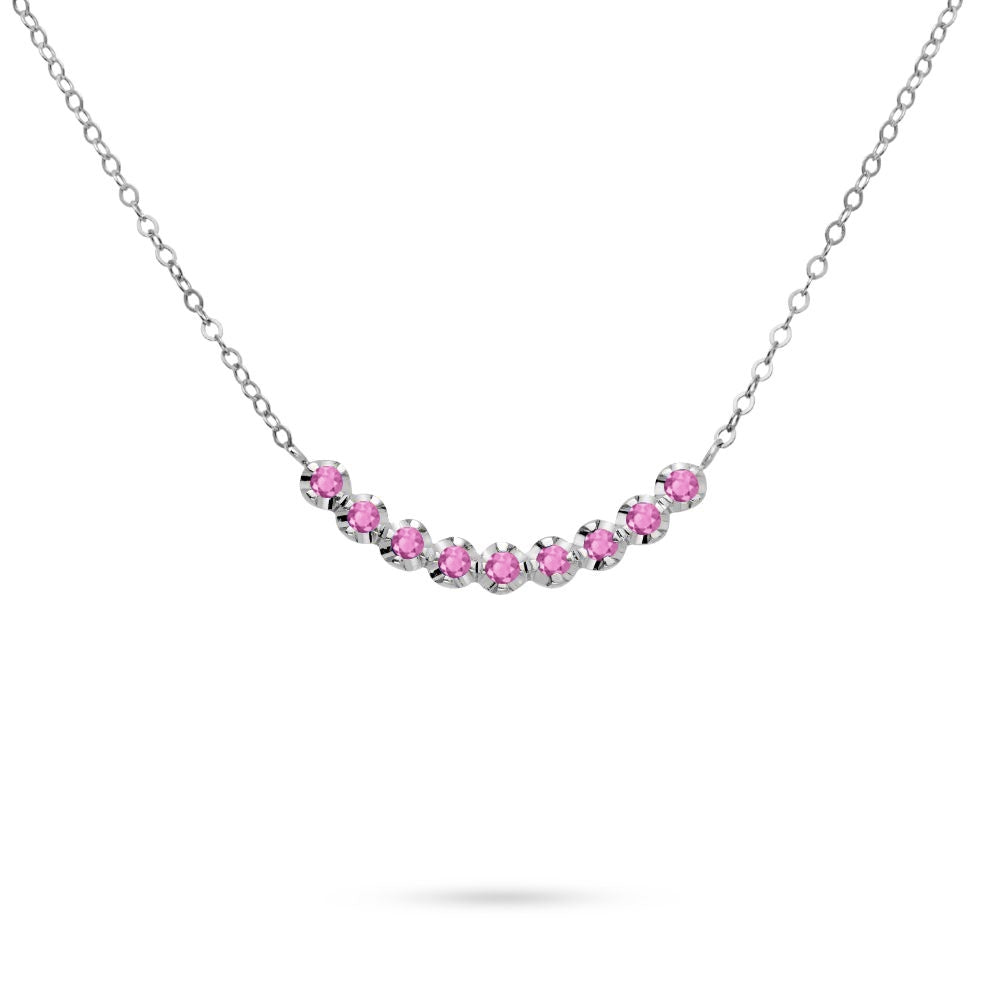 Pink Sapphire Necklace 14K Gold by Kyklos