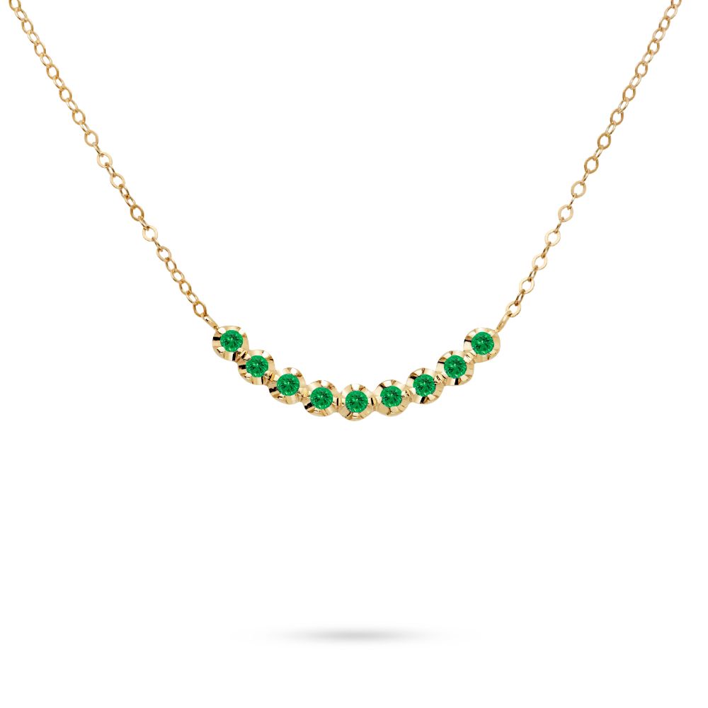 Tsavorite Necklace 14K Gold Kyklos Jewelry