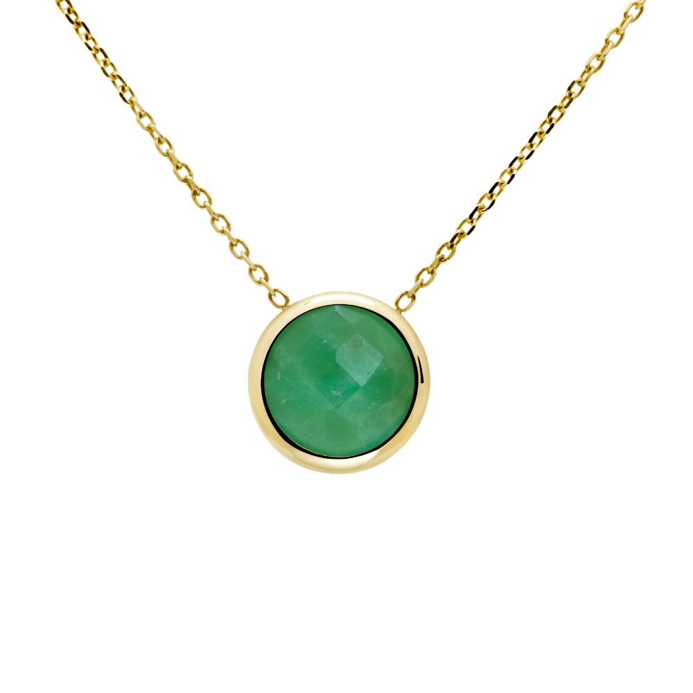 Chrysoprase 10mm Necklace 14K Gold